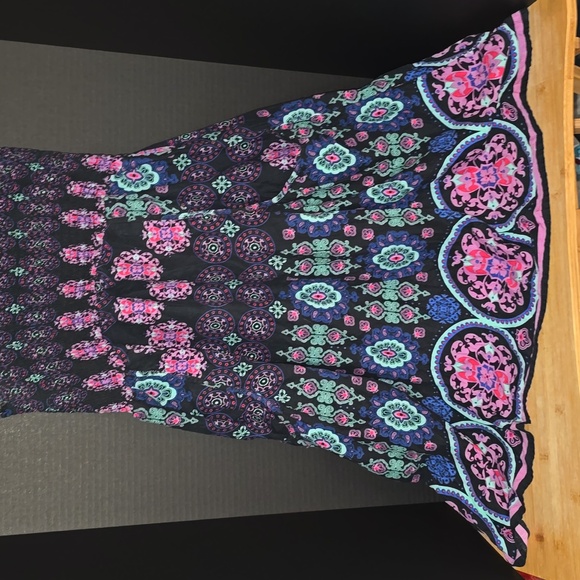 **5 for $20** Pure Energy Colorful Black Tiered Dress 2X fits like 1X - Picture 2 of 7